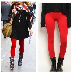 Valentines Day Red fleece lined leggings